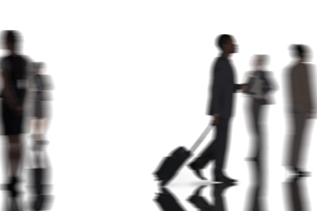Blurred Business Professionals on Transparent Background