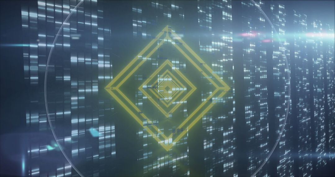 Futuristic Geometric Shapes on Digital Display Screen