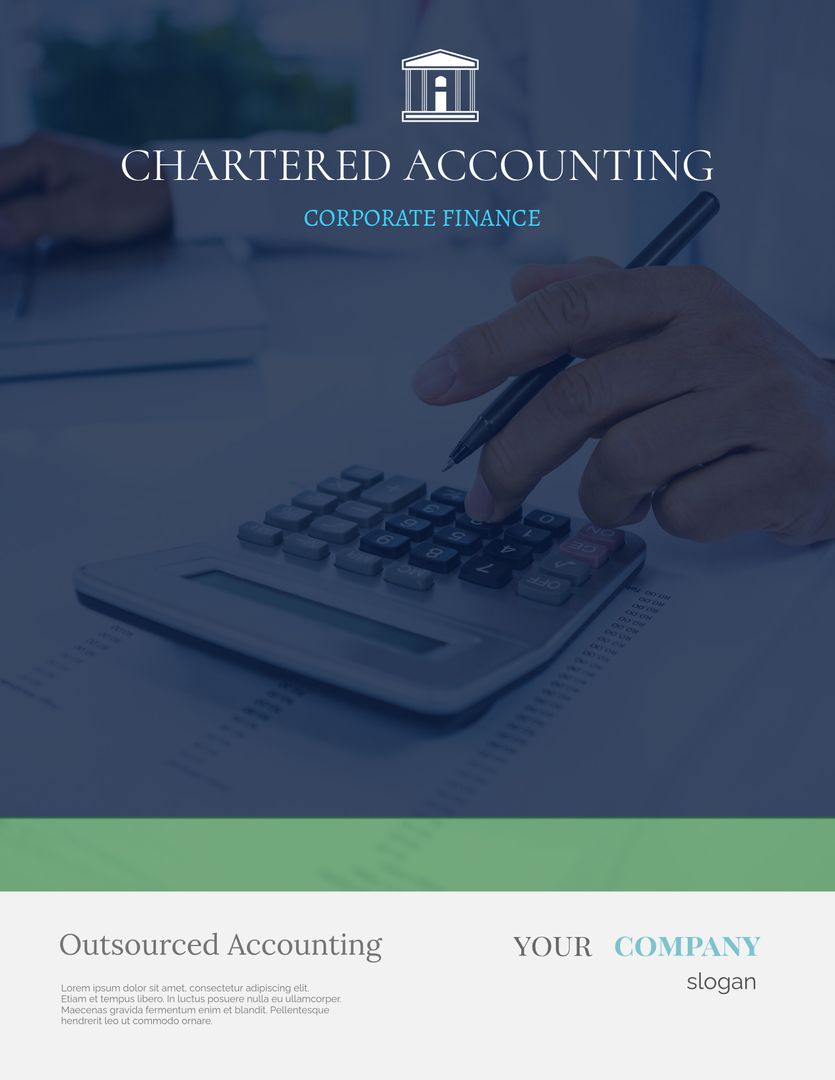 Corporate Accounting Services Ad with Accountant Using Calculator - Download Free Stock Templates Pikwizard.com