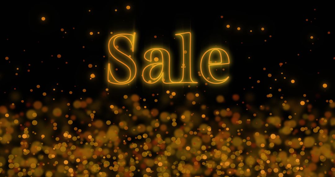 Glowing Sale Text Surrounded by Golden Sparkles