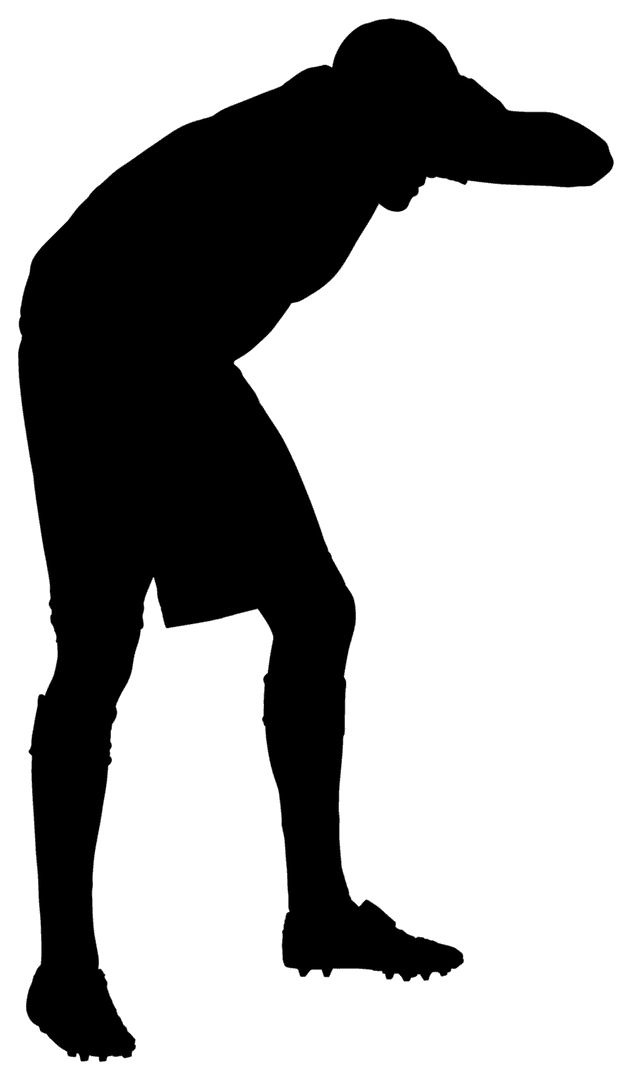 Silhouette of Footballer on Transparent Background for Sports and Competition Concept