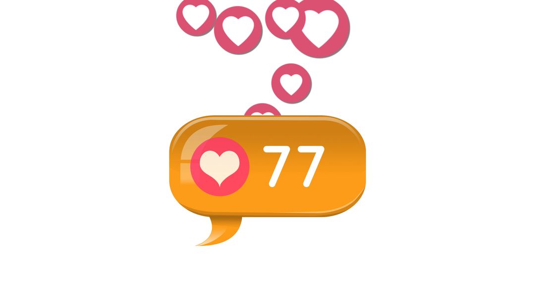 Social Media Like Counter with Floating Hearts Background