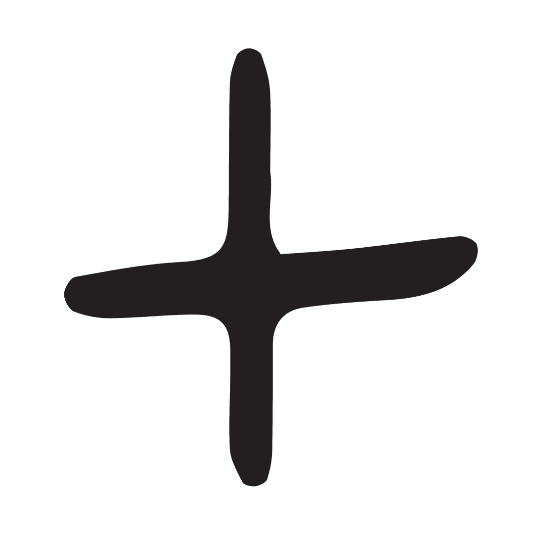 Simple Black Plus Sign on Transparent Background