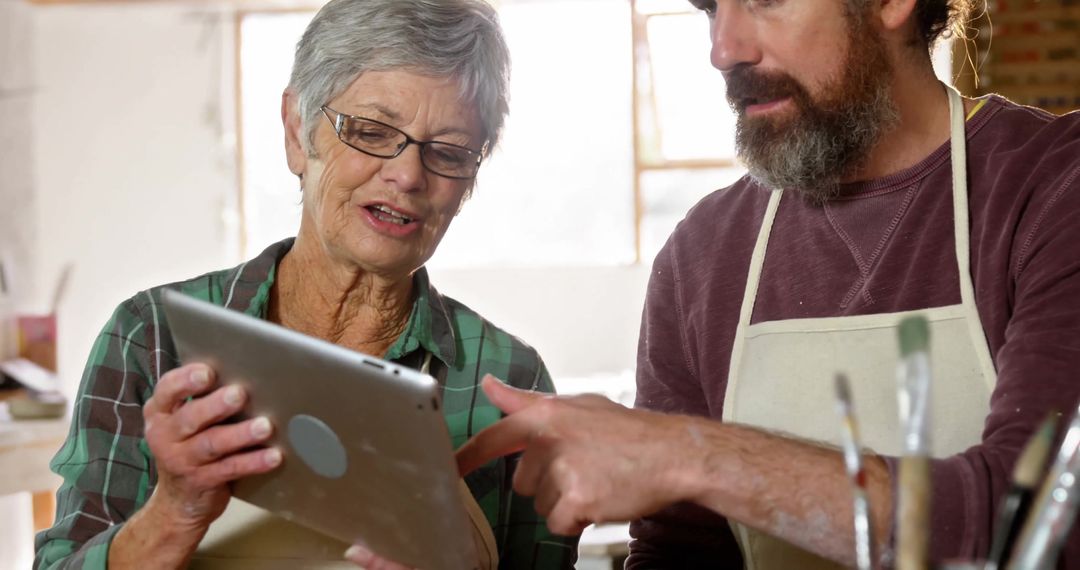 Mentorship and Collaboration in Rustic Art Studio