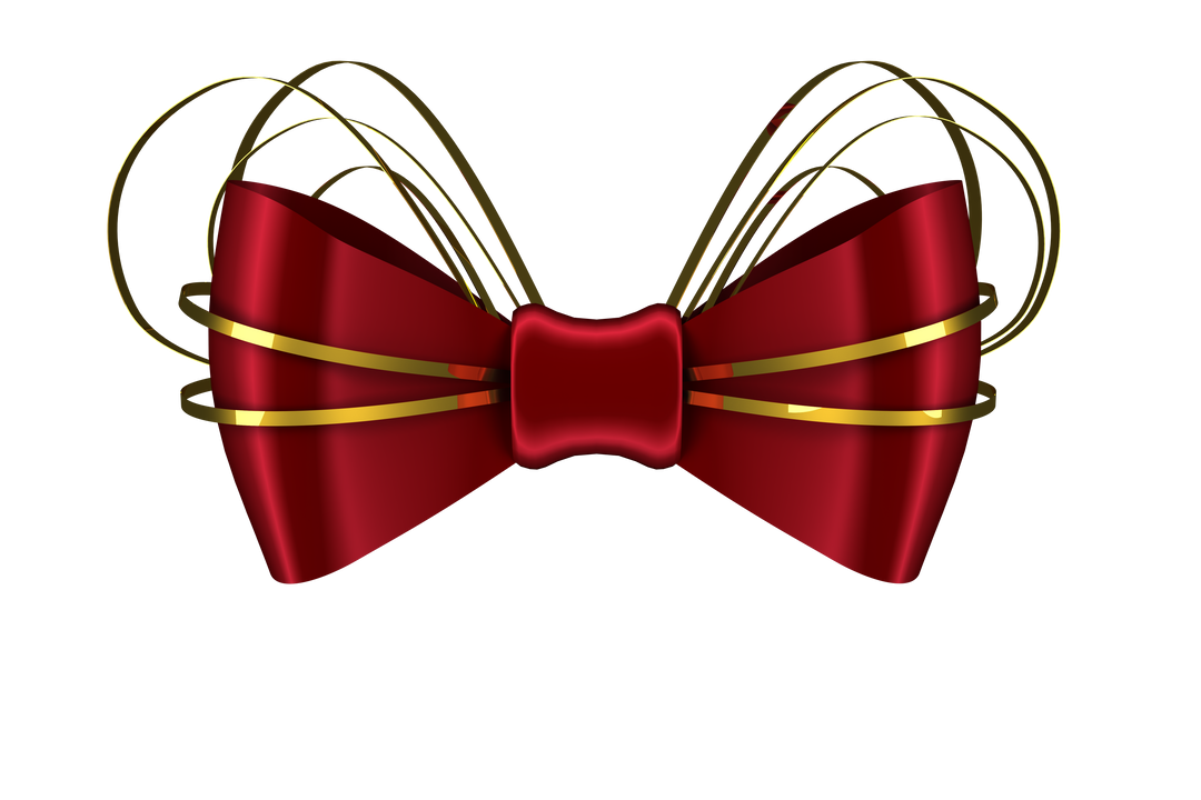 Red Bow Tie with Golden Stripes on Transparent Background - Download Free Stock Images Pikwizard.com