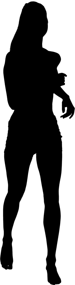 Silhouette of Female Runner on Transparent Background Vector Art