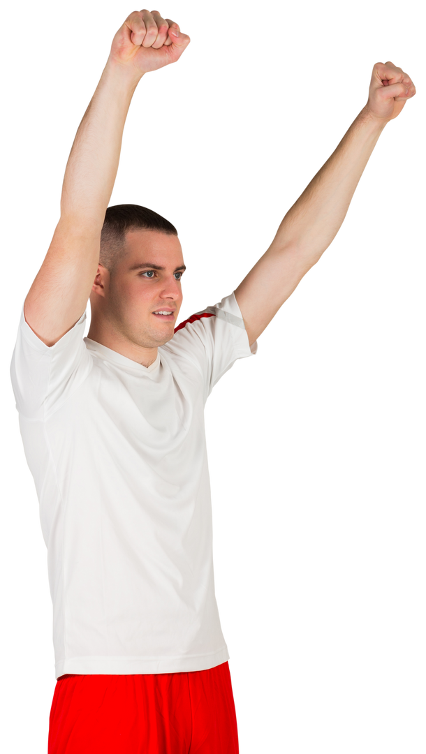 Excited Football Player Celebrating Victory on Transparent Background - Download Free Stock Images Pikwizard.com