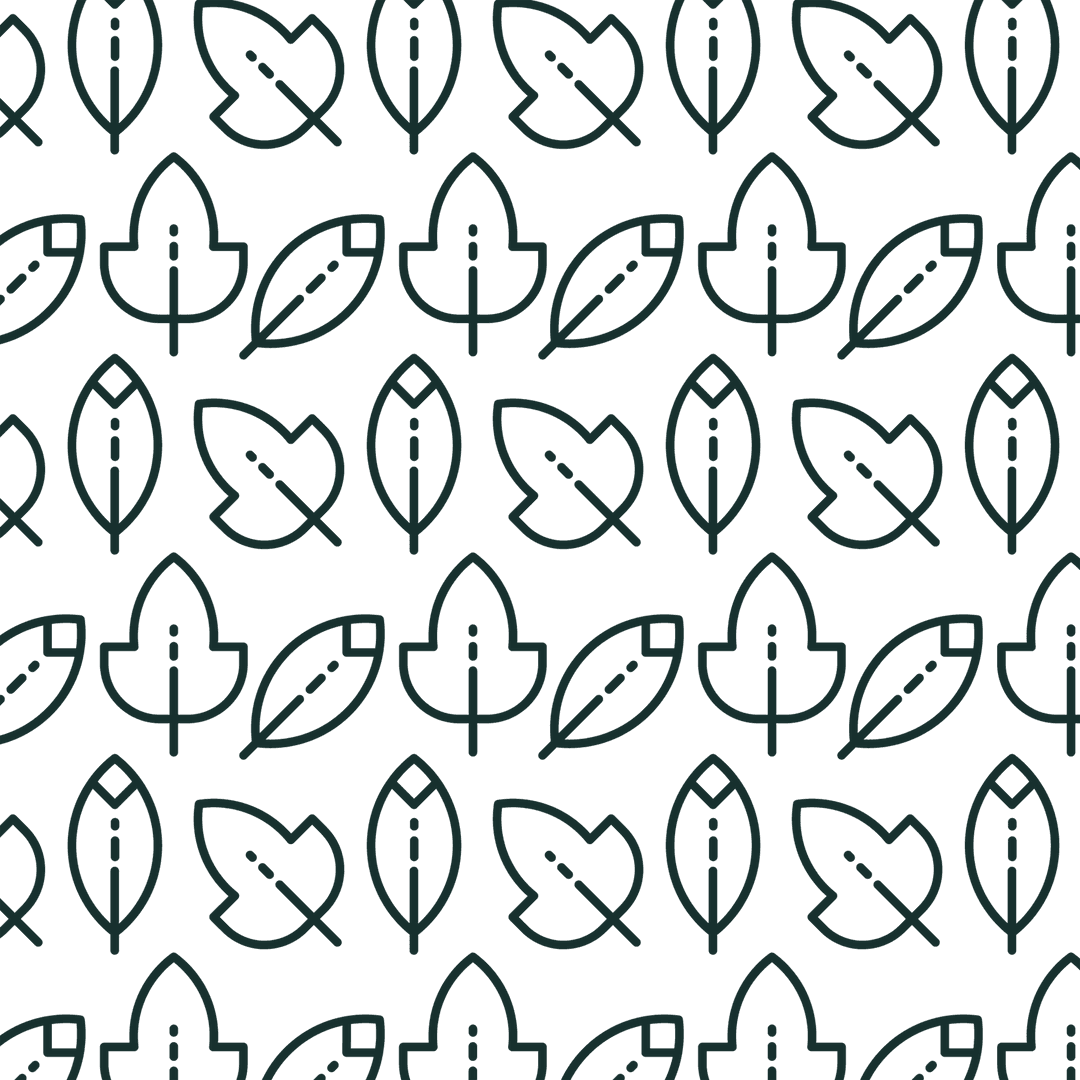 Seamless Black Leaf Pattern on Transparent Background Design