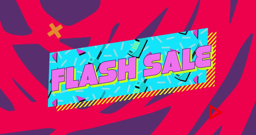 Vibrant Flash Sale Announcement with Retro Cellphone Graphics - Free Images, Stock Photos and Pictures on Pikwizard.com