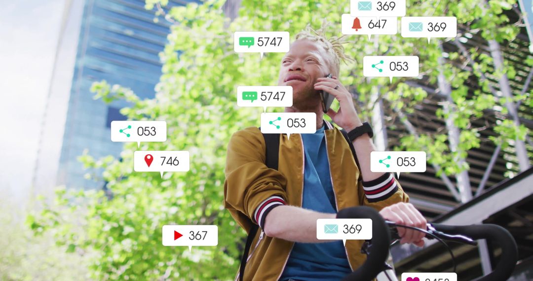 Urban Cyclist Connected with Smartphone and Social Media Notifications