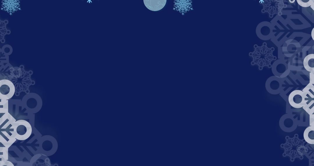 Elegant Snowflake Border with Holiday Blue Background