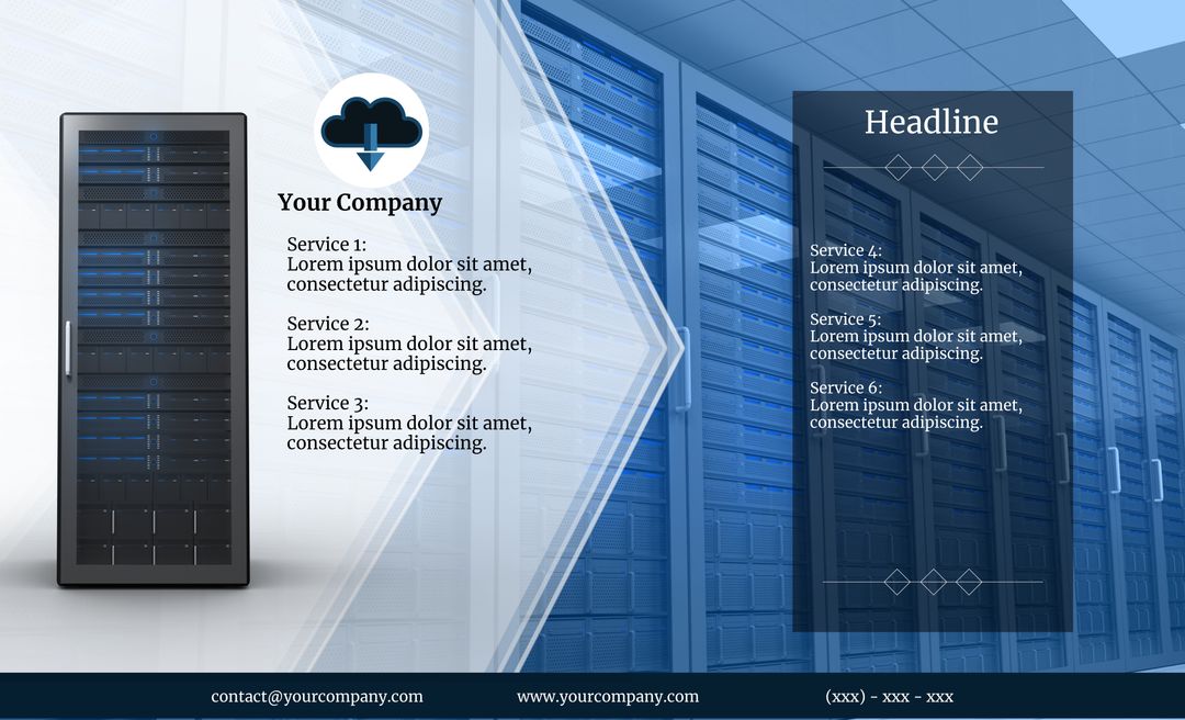 Technology Services Template with Data Center and Mobile Integration - Download Free Stock Images Pikwizard.com