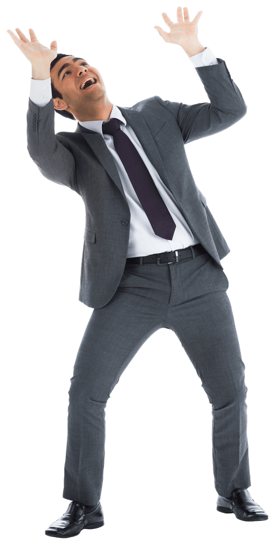 Transparent Businessman Frightened with Risky Challenge Perception