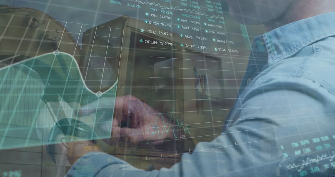 Businessman Analyzing Financial Data Using Smartwatch