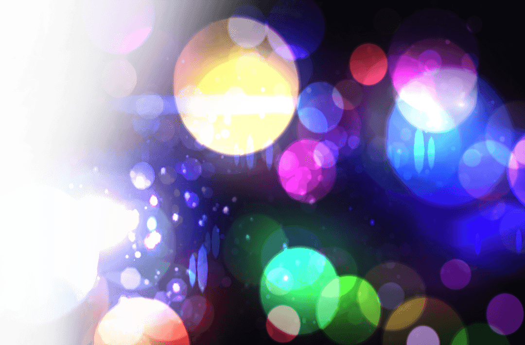 Abstract Colorful Light Bokeh on Transparent Background