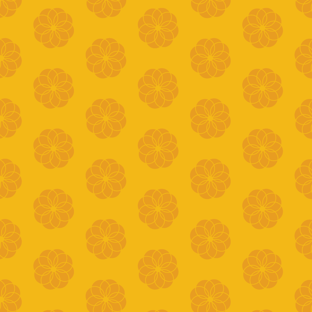 Yellow Floral Pattern on Transparent Background for Design