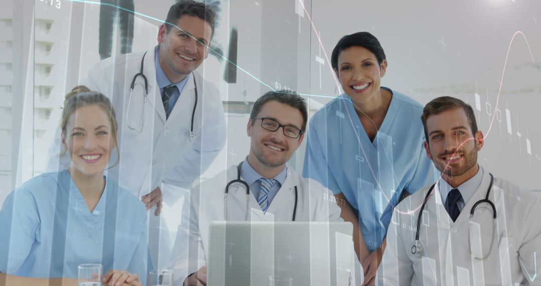 Healthcare Team with Digital Interfaces for Medical Innovation