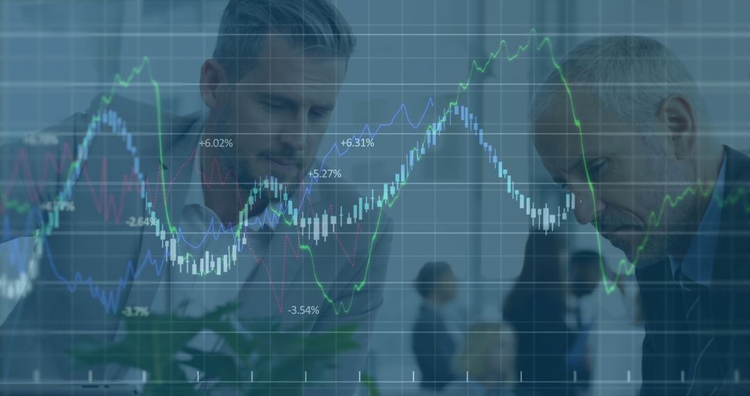 Executives Analyzing Stock Market Trends in a Business Setting