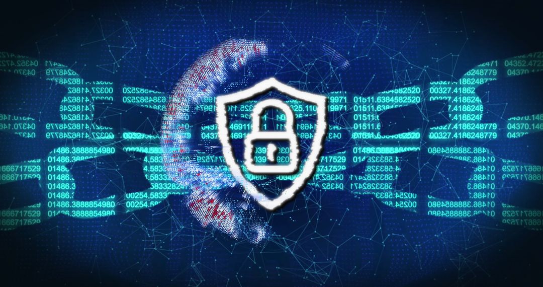 Cyber Security Icon With Digital Codes and Globe