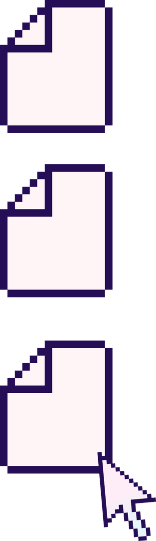 Pixel Art Document Icons on Transparent Background