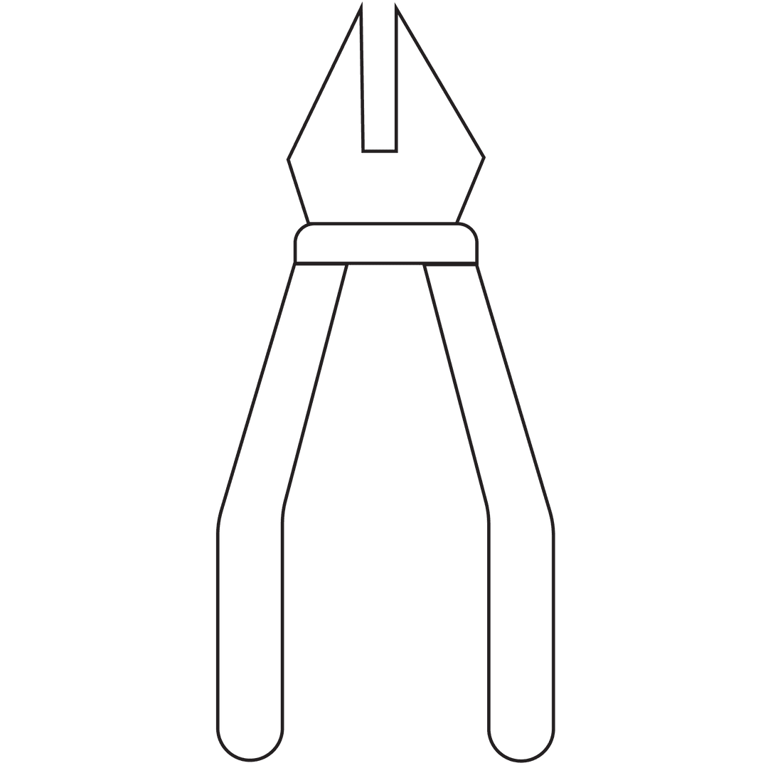 Black Pliers Symbol on Transparent Background for Construction Use