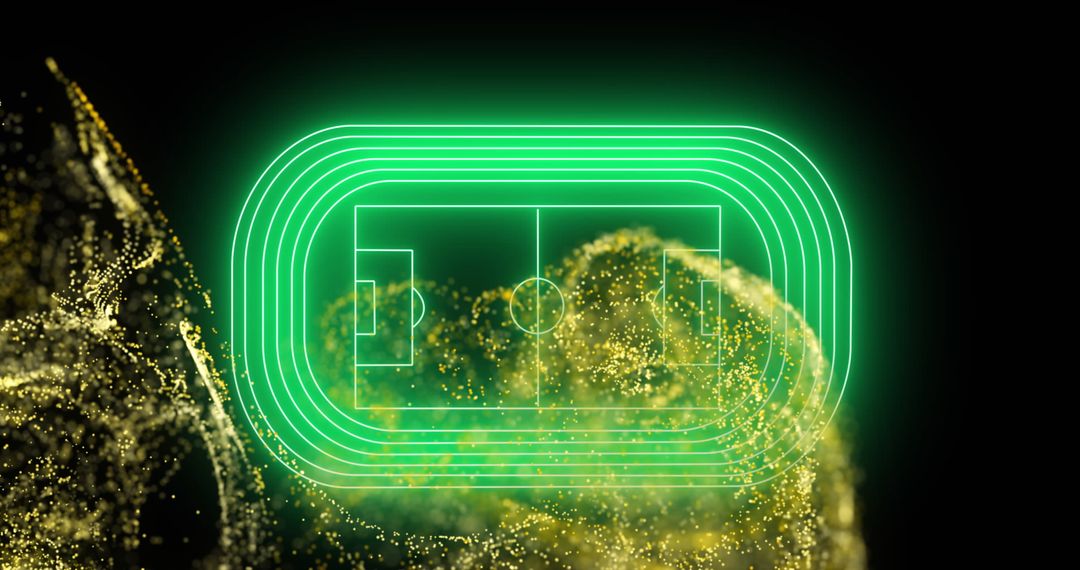 Neon Green Soccer Field with Digital Wave