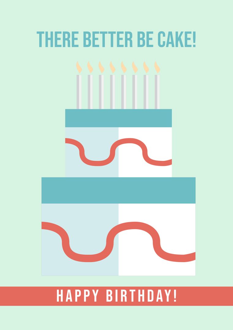 Stylized Birthday Cake With Candles And Festive Message - Download Free Stock Templates Pikwizard.com