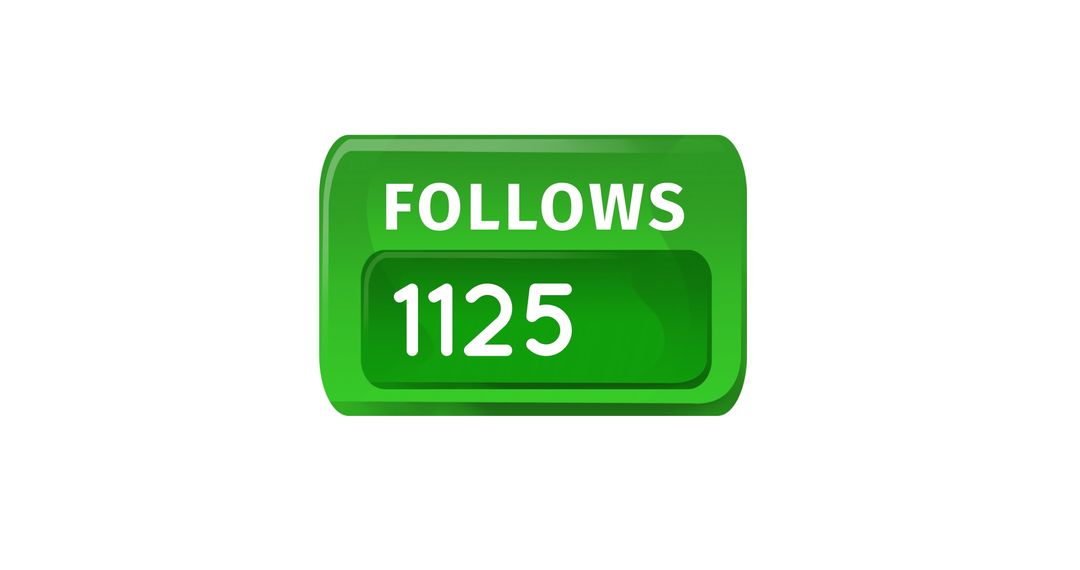 Social Media Follower Counter Concept on Green Button