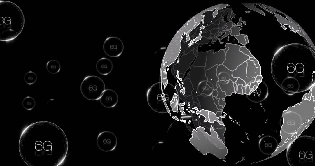 6G Technology and Global Connectivity Concept with Digital Globe