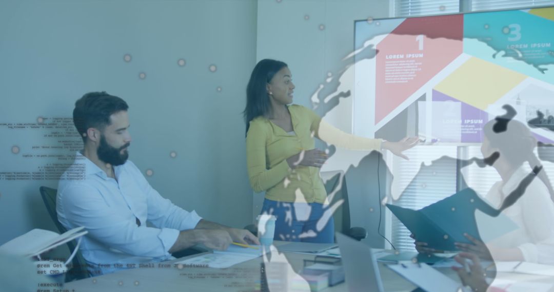 Data-driven Multiethnic Team Discussing Global Business Strategy