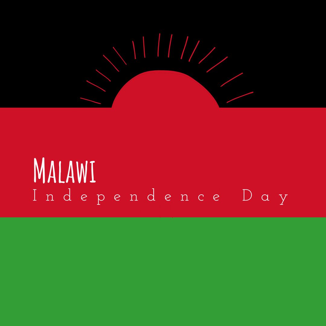 Malawi Independence Day Celebration Design with National Flag