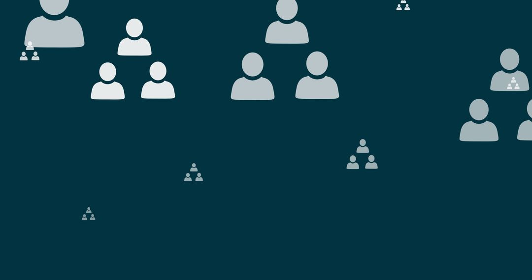 Digital Network Concept with Icon Motifs on Blue