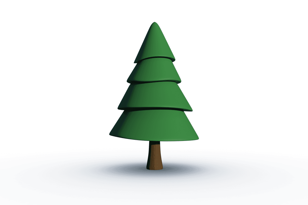 Digital Christmas Tree on Transparent Background for Seasonal Decorations