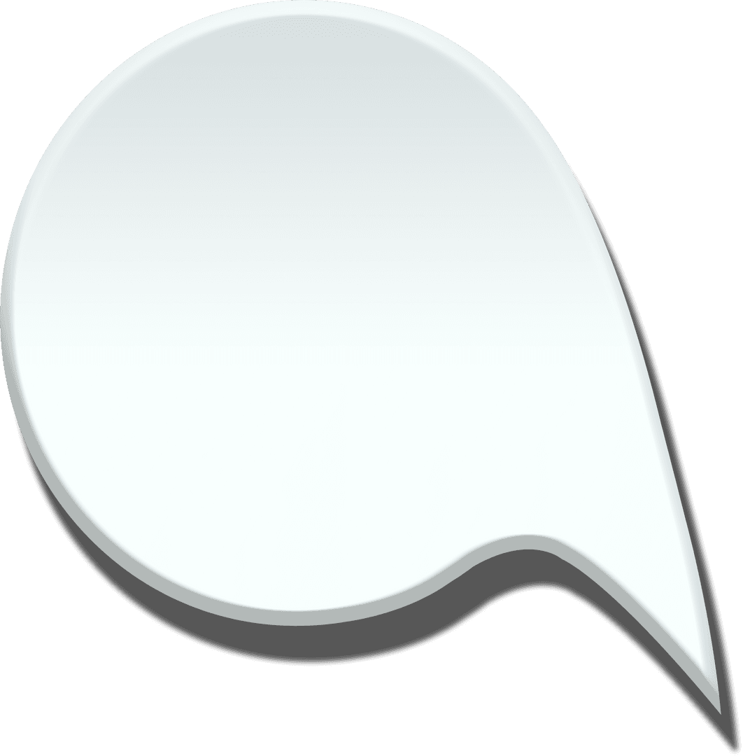 Transparent White Speech Bubble with Copy Space on Transparent Background