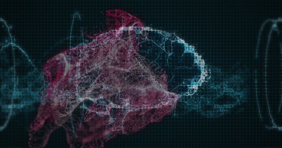 Digital Brain AI with Futuristic Interface Elements