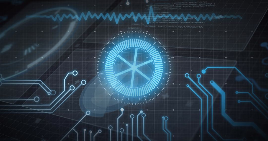 futuristic digital interface symbolizing data processing - Free Images, Stock Photos and Pictures on Pikwizard.com