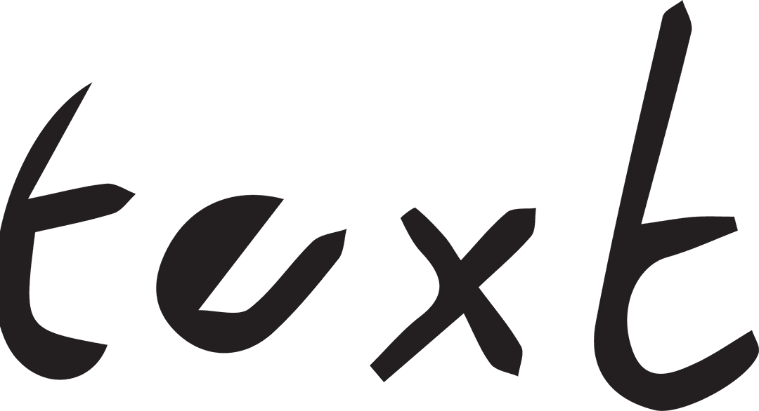Black text writing on transparent background for communication design