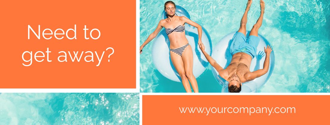 Summer Pool Relaxation Vacation Ad Template