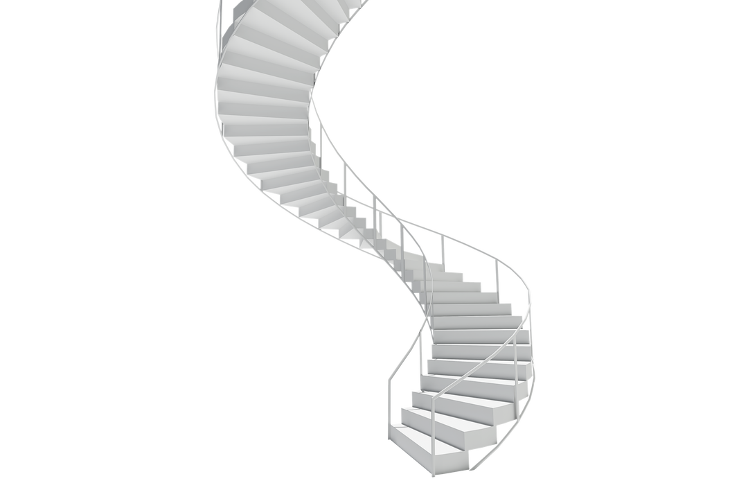 Digital Illustration of White Spiral Stairs, Transparent Background - Download Free Stock Images Pikwizard.com