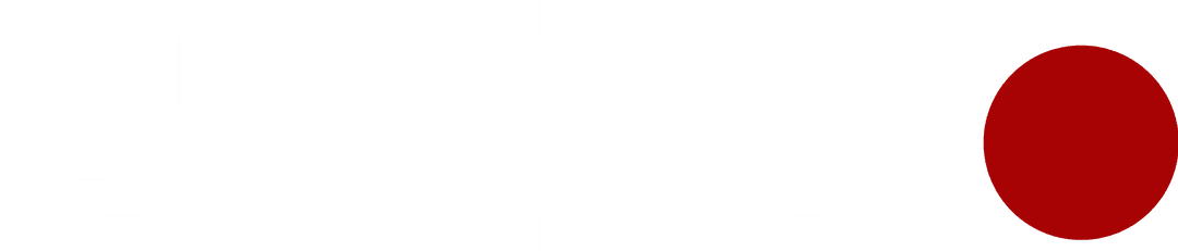 Minimalist transparent record icon with white text on red circle