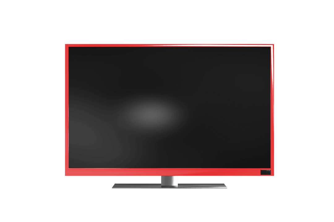 Modern Transparent Red Framed TV Display Panel