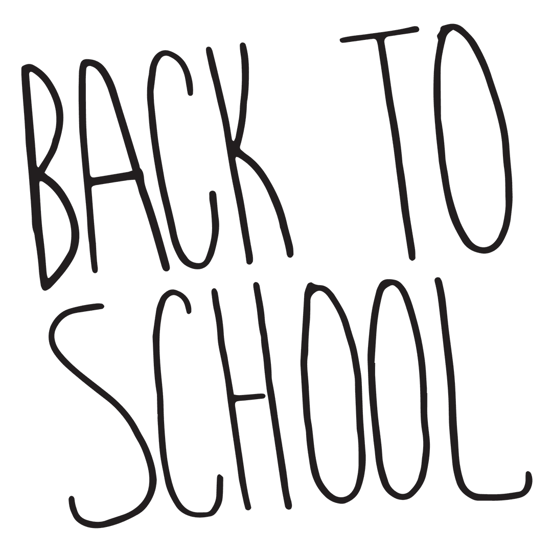 Hand-drawn Back to School Text on Transparent Background