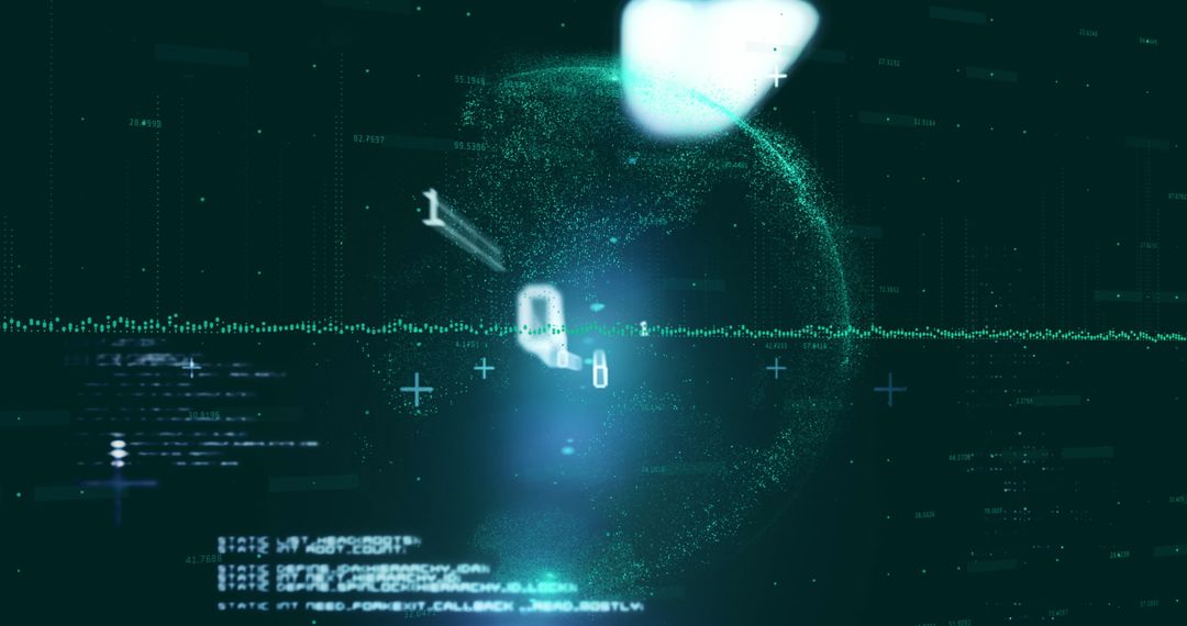 Futuristic Globe with Binary Code and Digital Data Streams - Free Images, Stock Photos and Pictures on Pikwizard.com