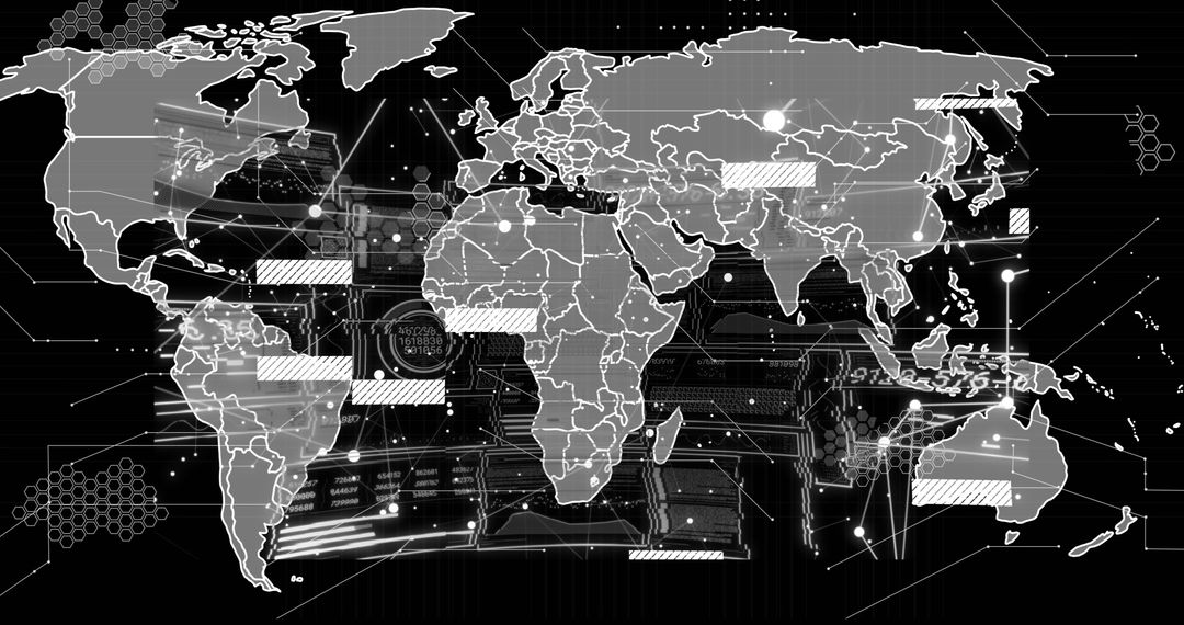 Futuristic Global Network Connects World with Glowing Nodes