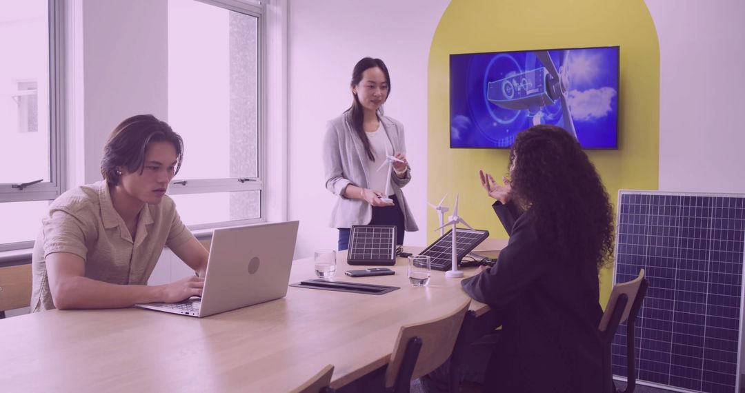 Discussing Renewable Solutions with Solar and Wind Models in Office