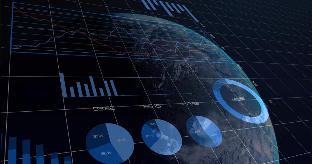 Digital and Analytical Visualization on Illuminated Earth Background