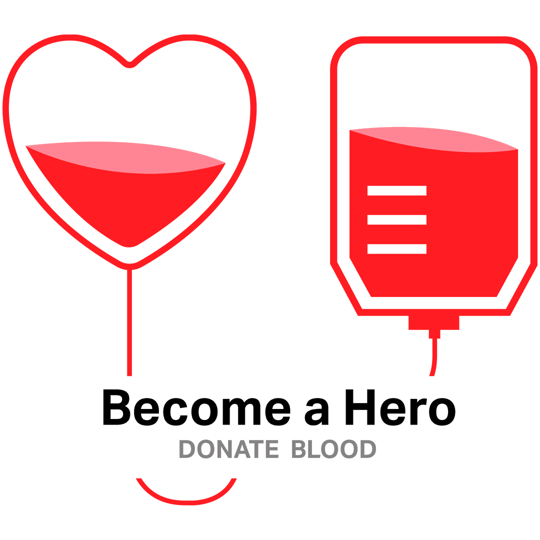 Transparent Blood Donation Icons Concept with Heart Motif
