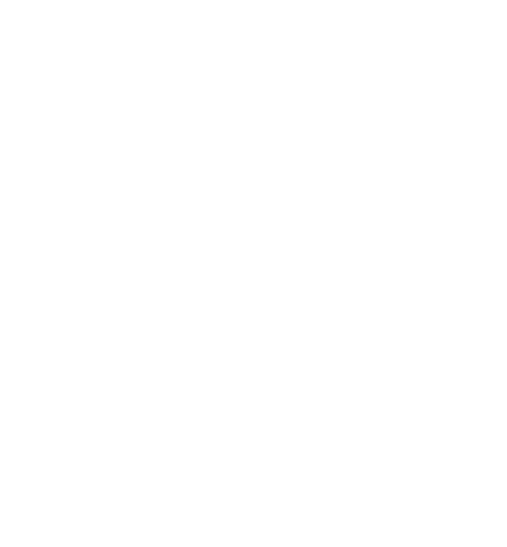 Silhouette Hand Holding Apple on Transparent Background