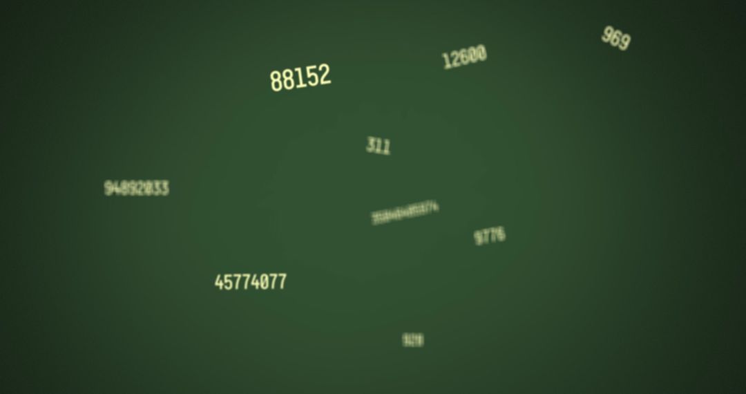Floating Numbers on Green Educational Background