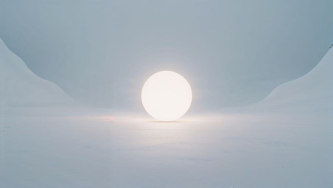 Futuristic Glowing Sphere in Minimalist Gallery Setting